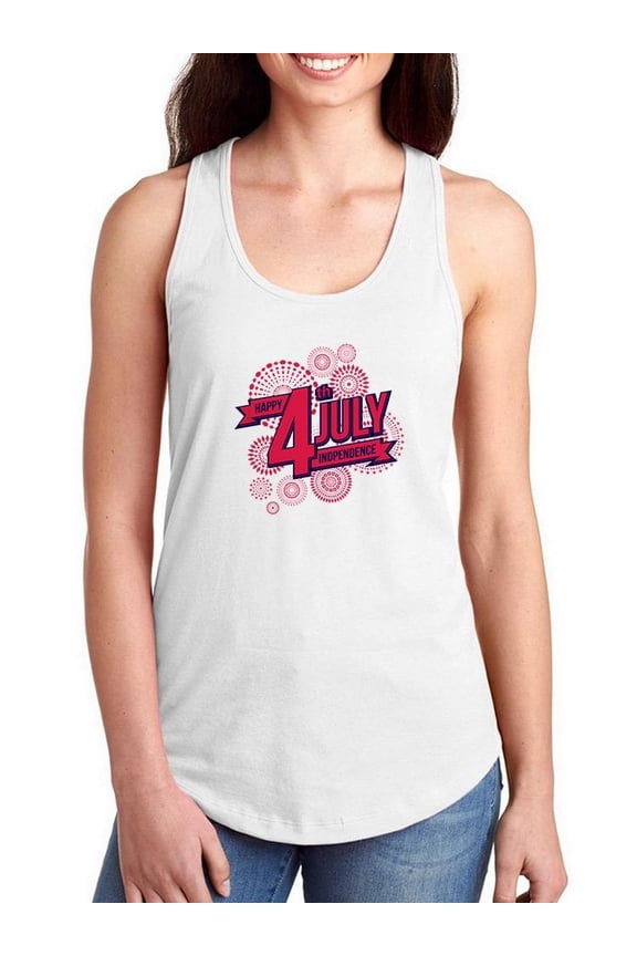 July Fourth Independence. Racerback Tank Women -Image by Shutterstock, Female Large