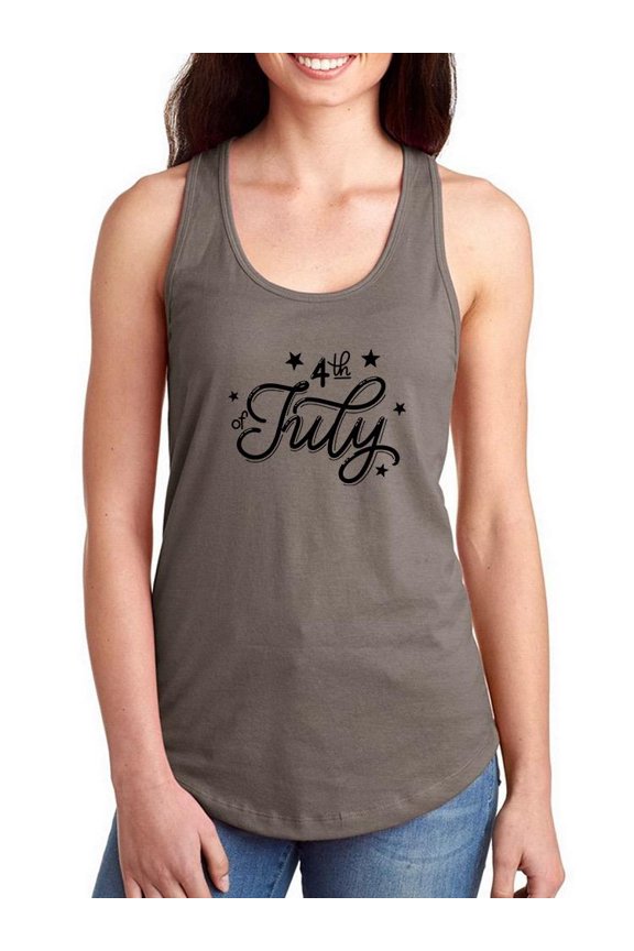 July Fourth Quote Racerback Tank Women -Image by Shutterstock, Female Large