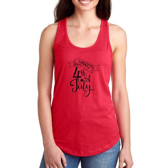 July Fourth Ribbon Racerback Tank Women -Image by Shutterstock, Female Medium