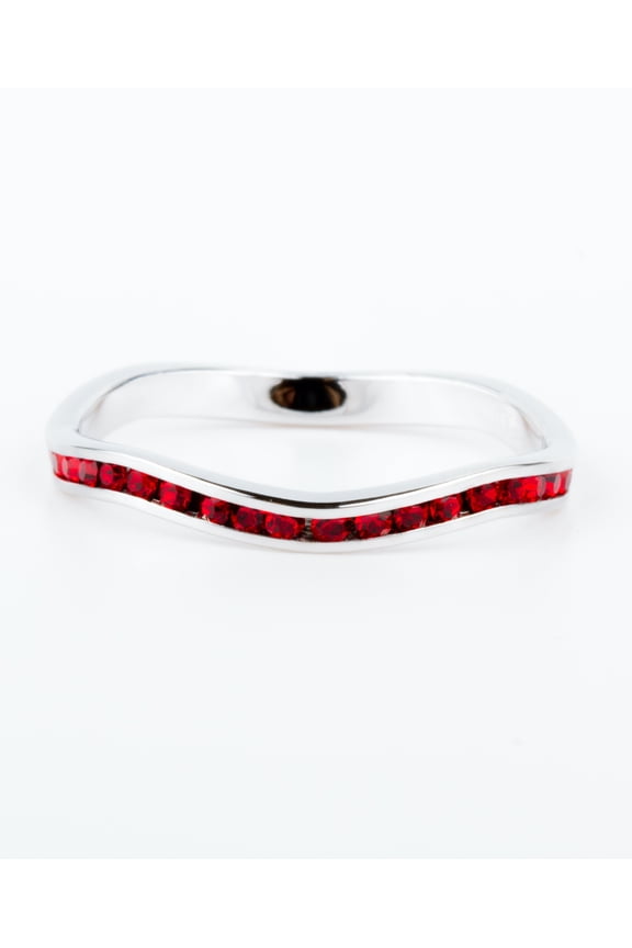 July Swarovski Crystal Birthstone Stackable ring in Sterling Silver