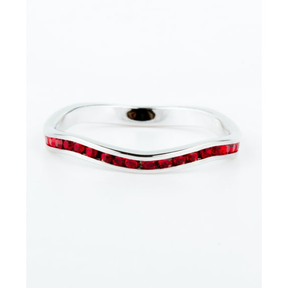 July Swarovski Crystal Birthstone Stackable ring in Sterling Silver
