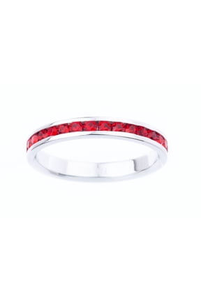 July Swarovski Crystal Birthstone Stackable ring in Sterling Silver