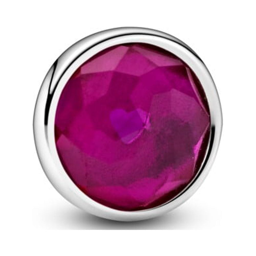 July petite element in sterling silver w/1 bezel-set flower d