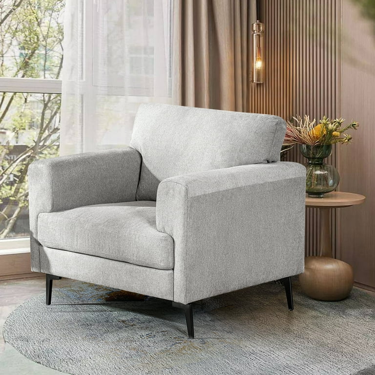 July's Song Accent Chair, 37.8” Wide Linen Upholstered July's Song Accent Chair, 37.8” Wide Linen Upholstered