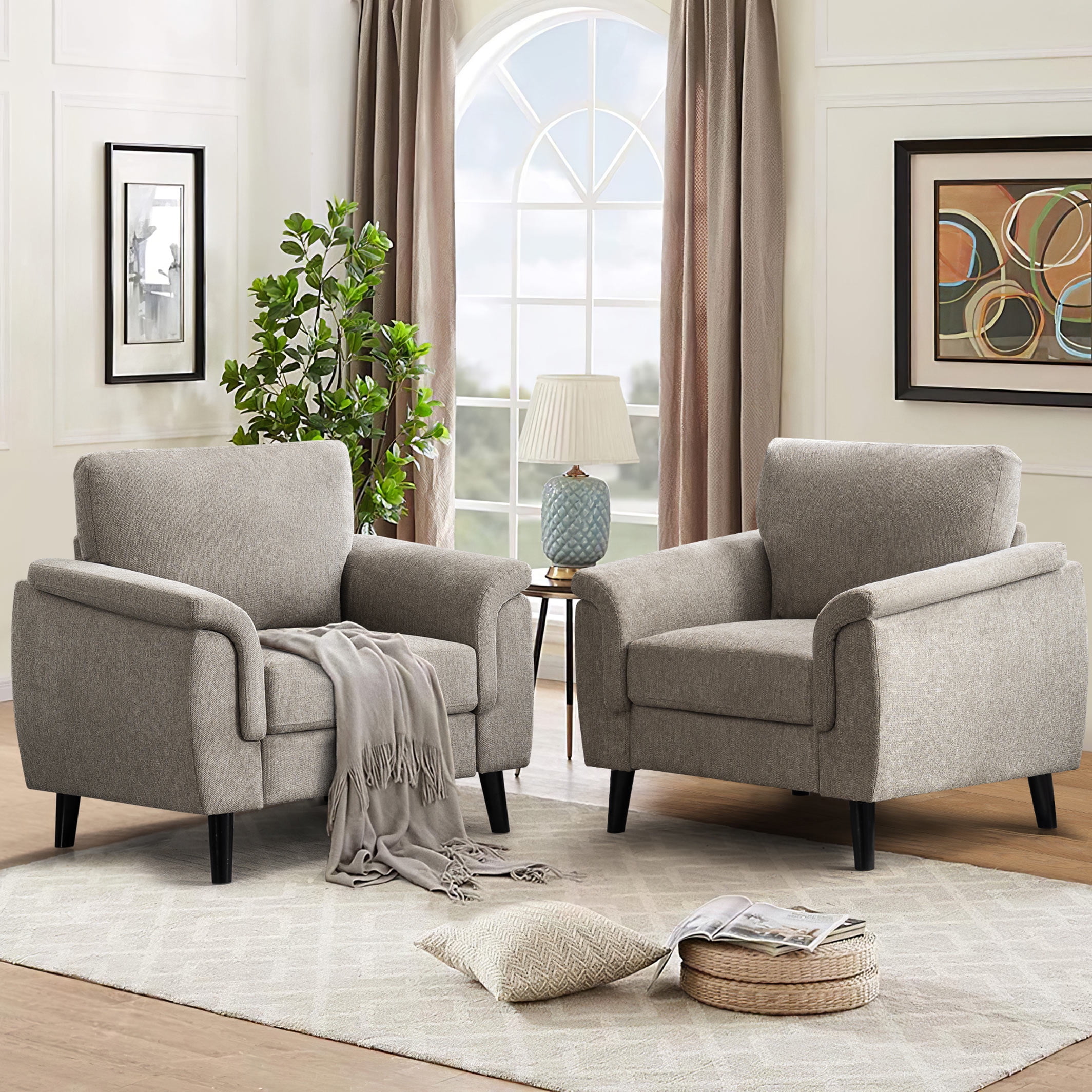 July's Song Comfy Arm Chair Set of 2, Large Accent Chair for Living