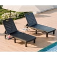 thumbnail image 1 of CDCASA Oversized Outdoor Chaise Lounge Chair – 5-Position Adjustable Backrest, Hidden Cup Holder, Weather-Resistant Resin Pool Lounge Chairs for Patio, Deck, and Backyard (Set of 2, Black）, 1 of 9