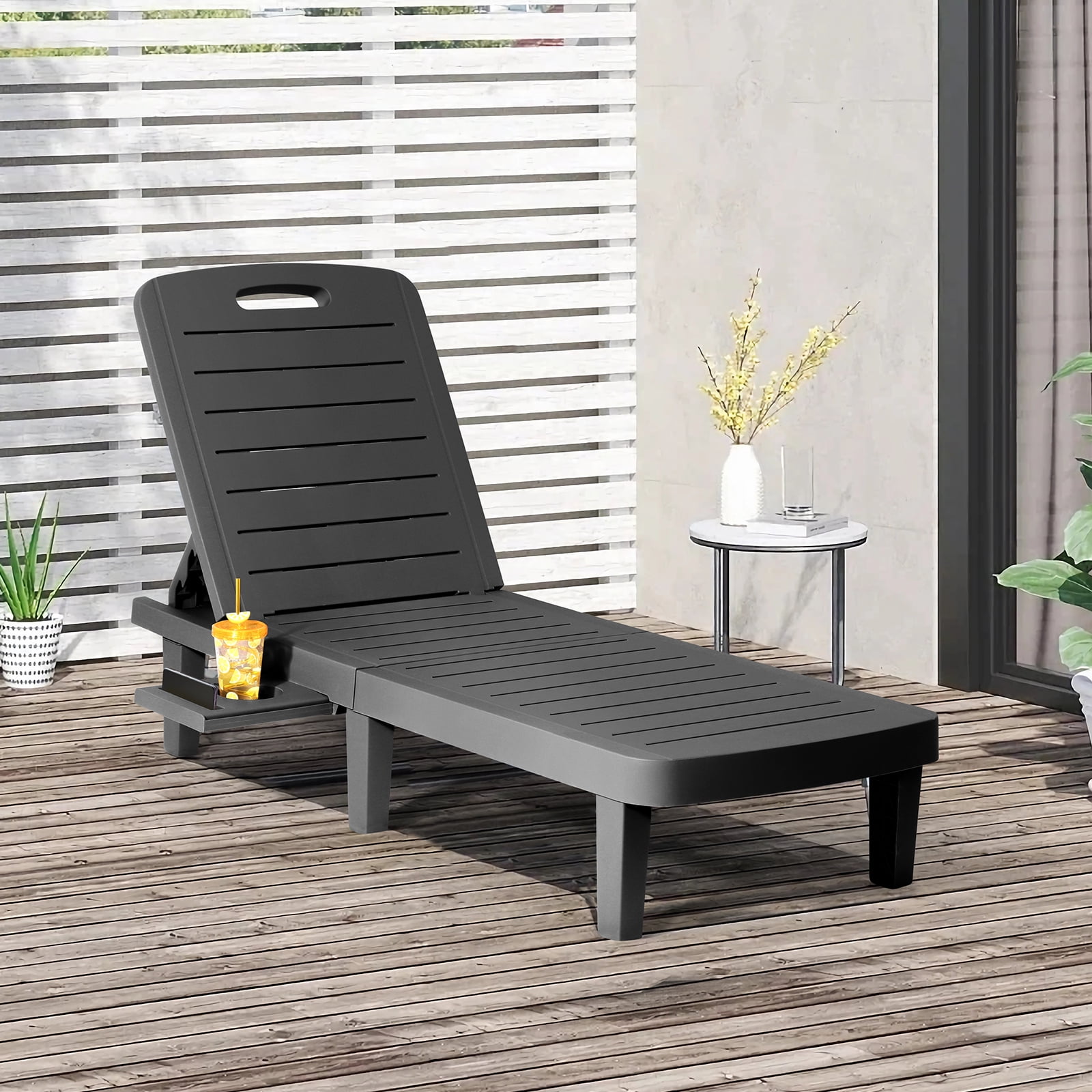 July’s Song Chaise Lounge Outdoor,24.5” Wide Adjustable Patio Lounge ...