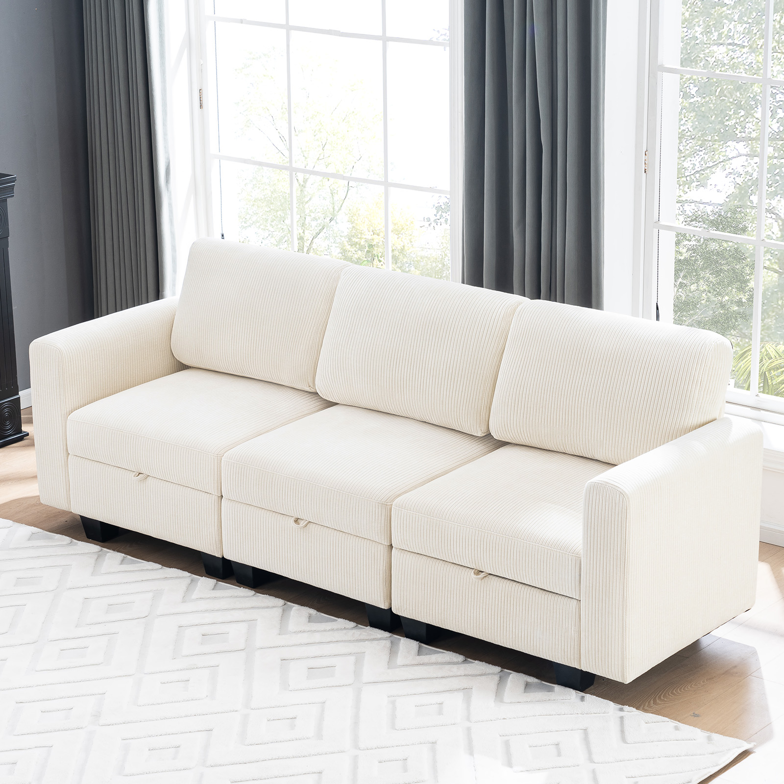 July’s Song Convertible Modular Sectional Sofa, Modern Couch with