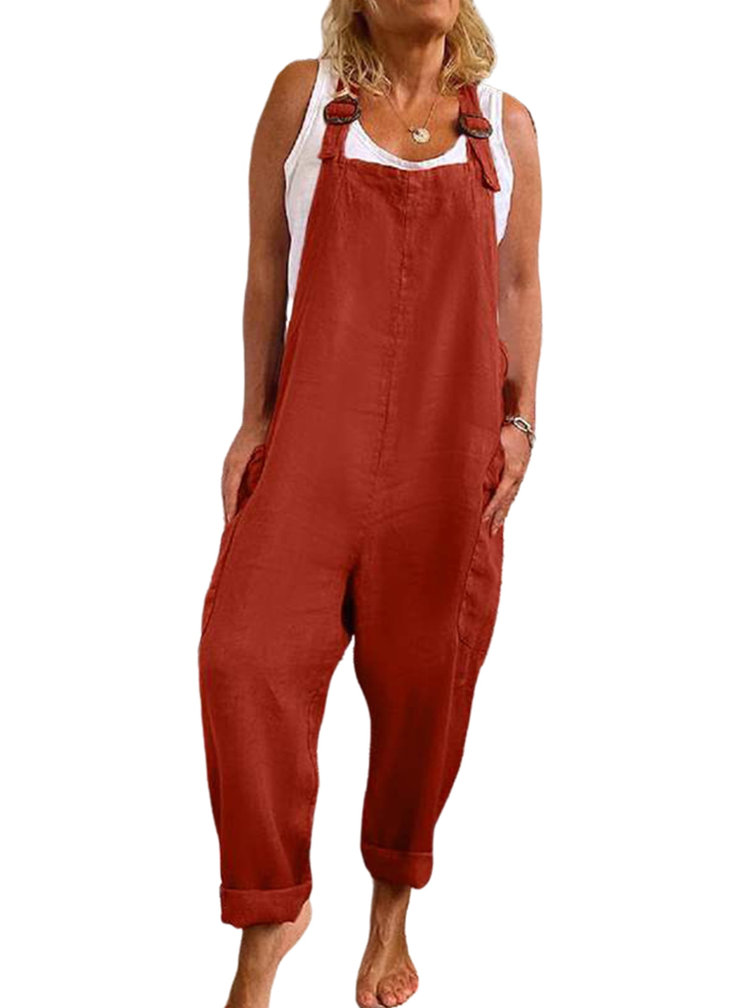 Women Cotton Linen Jumpsuit main image 1