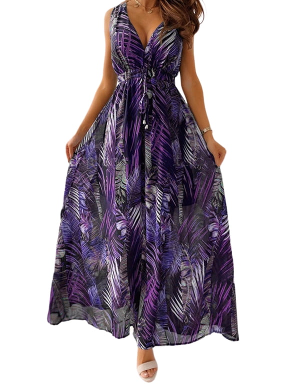 Women Summer Boho Long Maxi Dress Party Beach Floral Sundress