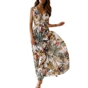 Julycc Women Summer Boho Long Maxi Dress Party Beach Floral Sundress