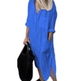 thumbnail image 1 of Julycc Womens Cotton Linen Maxi Dress Casual Loose Kaftan Long Dress, 1 of 2