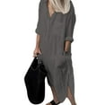 thumbnail image 1 of Julycc Womens Cotton Linen Maxi Dress Casual Loose Kaftan Long Dress, 1 of 2