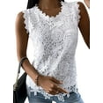 thumbnail image 1 of Julycc Womens Lace Crochet Sleeveless Vest Tank Top Summer Blouse Shirt, 1 of 3