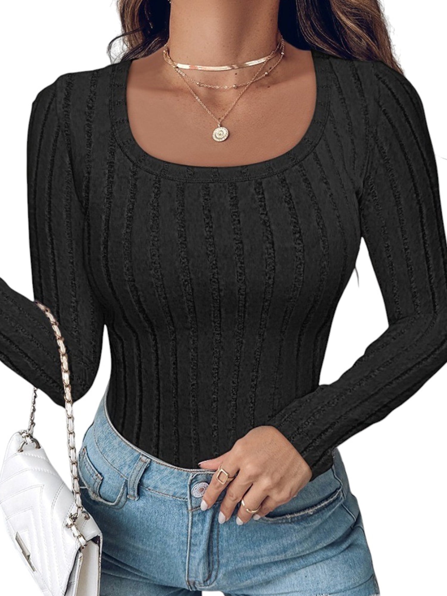 Licupiee Women Sexy Crochet Hollow Out Crop Top Mesh See