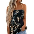 thumbnail image 1 of Julycc Womens Summer Off Shoulder Leopard Print Bandeau Strapless Blouse Tops, 1 of 2