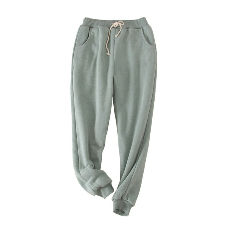 Julycc Womens Thermal Sherpa Fleece Lined Joggers Pants Drawstring