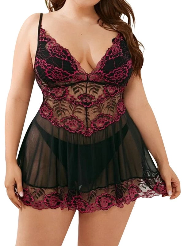 Sexy Lace Sheer Pajamas For Women Plus Size Sexy Sleepwear For Women From  Vewturley, $28.58