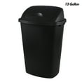 thumbnail image 1 of Julyeen 13 Gallon Plastic Trash Can with Swing Top Lid, 4 Packs Swing Lid Garbage Bins, Black, 1 of 12