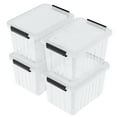 thumbnail image 1 of Julyeen 30 L Clear Latching Storage Bin with Wheels, 4 Packs Plastic Storage Container Boxes with Lids, 1 of 9