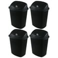 thumbnail image 1 of Julyeen 4 Pack Plastic Swing-Top Trash Can, 10 Gallon Plastic Kitchen Trash Can with Swing Lid, Black, 1 of 11