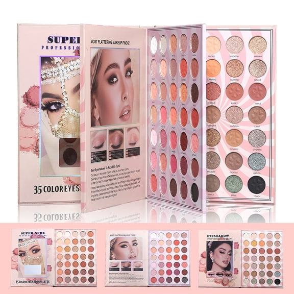 Julystar 105 Colors Triple Flip Book Eyeshadow Palette, 3 Pages Matte Shimmer Glitter Eyeshadow Kit, Ultra Blendable Nude Warm Pigmented Eye Makeup Set
