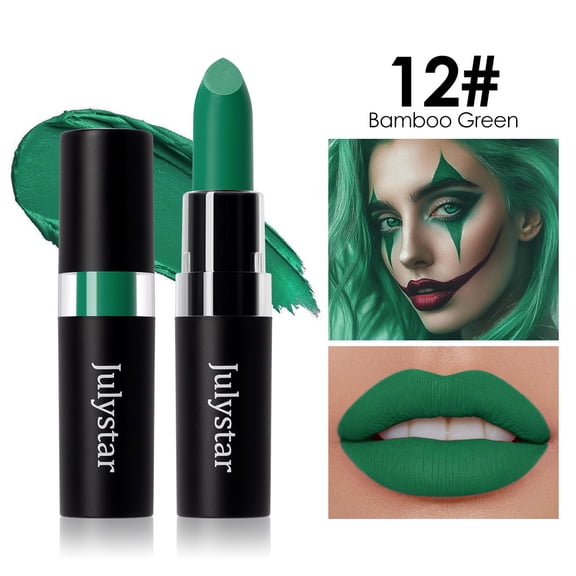 Julystar 12-color matte lipstick and face paint stick, waterproof for lips and face painting, suitable for Halloween, cosplay, and sports face painting