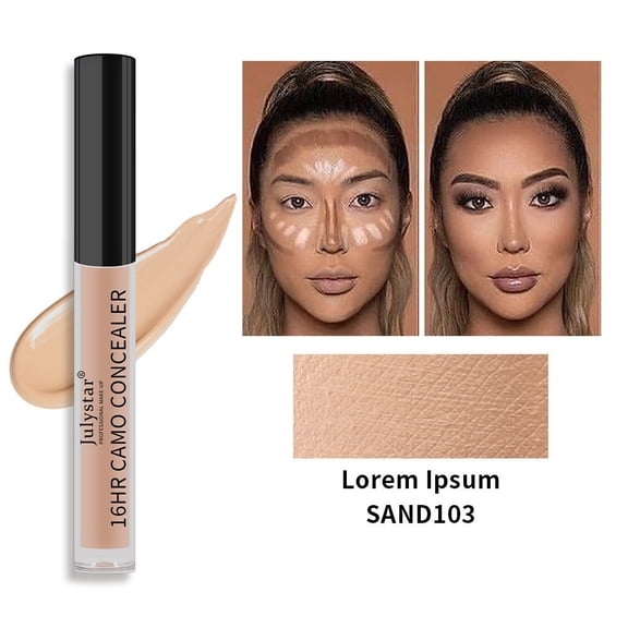 Julystar 16HR Sweatproof Liquid Concealer, Multi-use Coverage for Dark Circles Blemishes & Dimensional Face Contour, All Skin Tone Daily Makeup