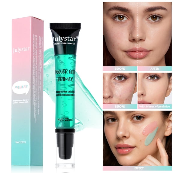 Julystar Clear Gel Makeup Primer, 20ml Hydrating Pore Minimizing Oil Control Gel Base with Hyaluronic Acid for Long Lasting Daily Facial Makeup