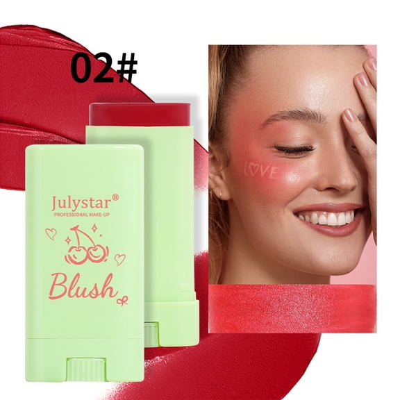 Julystar Cream Blush Stick, 3 Shades Mousse Matte Blush Balm, Multi-Use Blush for Cheeks Lips Eyes, Buildable Natural Flush Contour Highlighter Stick