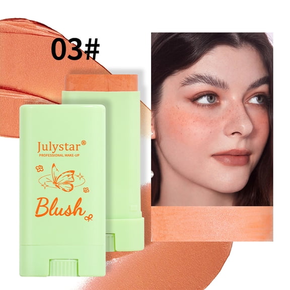 Julystar Cream Blush Stick, 3 Shades Mousse Matte Blush Balm, Multi-Use Blush for Cheeks Lips Eyes, Buildable Natural Flush Contour Highlighter Stick