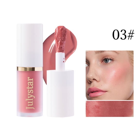 Julystar Dewy Liquid Cheek Blush, Shimmery Illuminator Highlighter & Matte Sculpt Contour Liquid, All-in-One Eye Lip Cheek Makeup