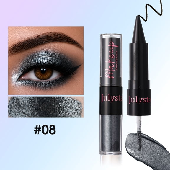 Julystar Dual Ended Liquid Eyeshadow & Eyeliner, Shimmer Metallic Glitter Eye Makeup, Long Lasting Non-Crease Multifunctional Liquid Eye Shadow for Daily & Party