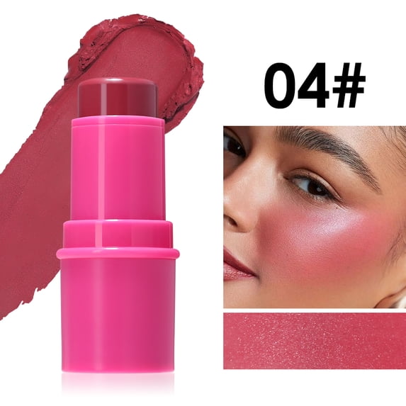 Julystar Face Beauty Stick Shade 04 Contouring Blush Highlight 3-in-1 Cream Makeup Stick Long Wear Buildable Color for Cheeks Lips Eyes, 6g