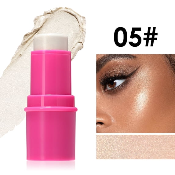 Julystar Face Beauty Stick Shade 05 Contouring Blush Highlight 3-in-1 Cream Makeup Stick Long Wear Buildable Color for Cheeks Lips Eyes, 6g