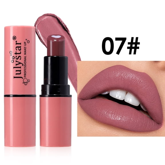 Julystar Heart Core 2 in 1 Moisturizing Lipstick, Creamy Matte Non-Drying Lip Tint, Long Lasting Daily Lip Makeup for All Skin Tones