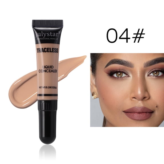 Julystar High-Coverage Liquid Concealer, Hydrating Longwear Waterproof, Multi Shades for Dark Spots & Contour