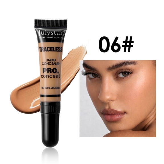 Julystar High-Coverage Liquid Concealer, Hydrating Longwear Waterproof, Multi Shades for Dark Spots & Contour
