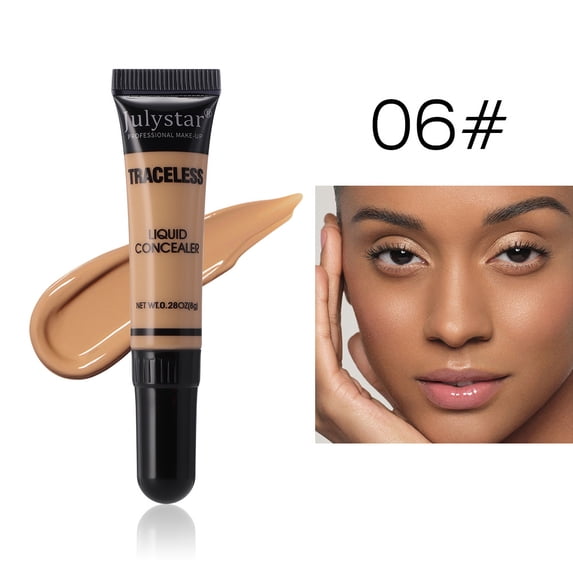 Julystar High-Coverage Liquid Concealer, Hydrating Longwear Waterproof, Multi Shades for Dark Spots & Contour
