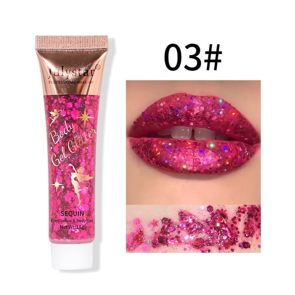Julystar Holographic Color-Shift Sequin Gel, Long-Lasting Non-Shed Rainbow Glitter, Multi-Use Sparkling Makeup for Daily Parties & Stage Shows