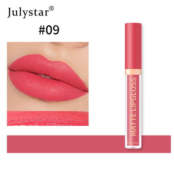 Julystar Matte Lip Gloss, Waterproof Transfer Resistant Long Wear Lip Tint, 12 Pigmented Nude Red Shades Daily Lip Makeup