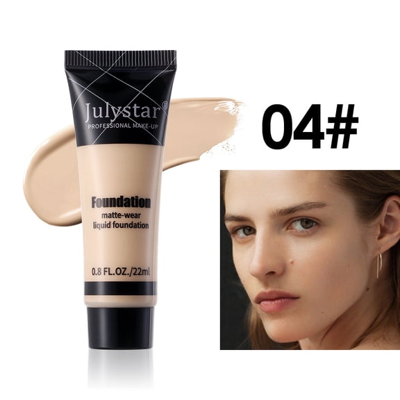 Julystar Matte Long-Wear Foundation, Waterproof Sweatproof Long-Lasting Base, Lightweight Buildable Coverage Conceals & Evens Skin Tone, Natural Matte Finish for Daily Everyday Use