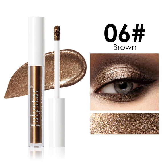 Julystar Metallic Glitter Liquid Eyeshadow, Waterproof, Long-Lasting, High-Pigment Pearlescent Eye Makeup in Various Shades, Suitable for Halloween and Stage Makeup