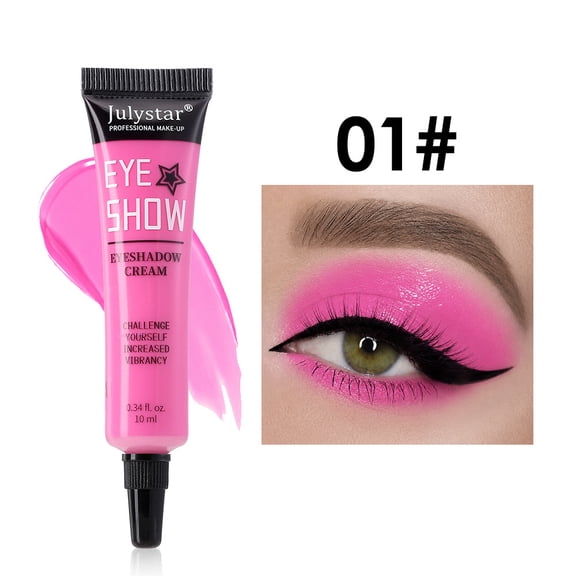 Julystar Multifunctional Neon Cream Eyeshadow, High Pigment Smooth Blendable Waterproof Long Wear for Eye Face Lip, Party Cosplay Makeup