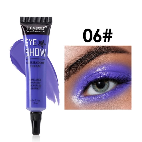Julystar Multifunctional Neon Cream Eyeshadow, High Pigment Smooth Blendable Waterproof Long Wear for Eye Face Lip, Party Cosplay Makeup