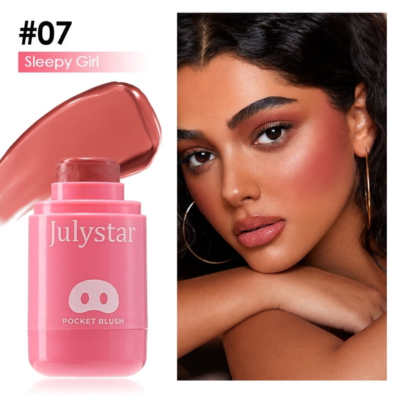 Julystar Pocket Blush Stick, 8 Colors Cream Blush for Cheeks Lips Eyes, Long-Lasting Buildable Multi-Use Makeup Stick, Portable Blendable Blush for All Skin Tones