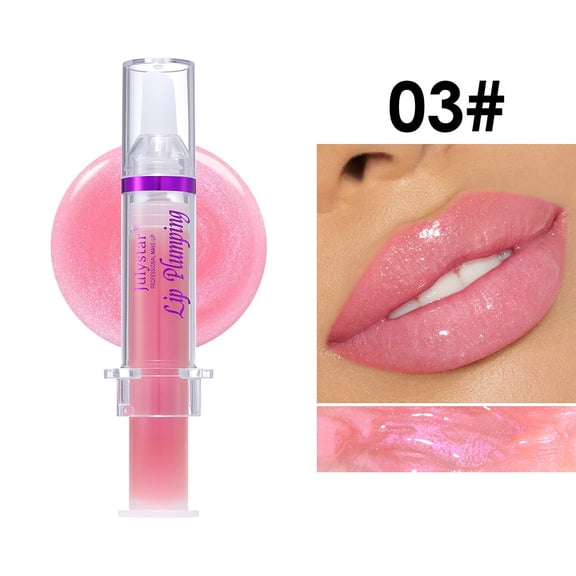 Julystar Portable Syringe-Style Lip Plumper: A moisturizing, mirror-finish lip oil available in 6 shades, this long-lasting, high-shine lip plumper creates dewy, dolphin-like lips.