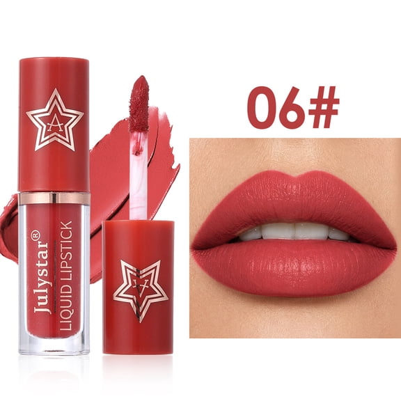 Julystar Star Velvet Matte Liquid Lipstick, 10 neutral warm shades, non-sticky, non-drying, moisturizing lip gloss perfect for everyday, dates, parties, and travel