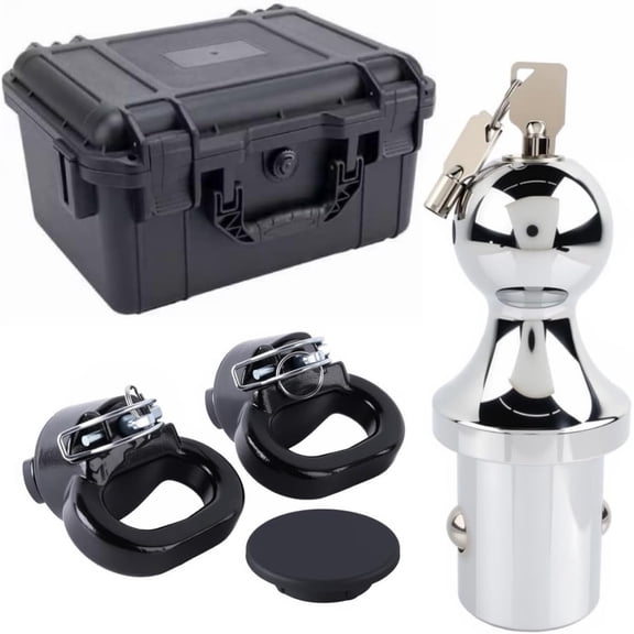 60618 Upgraded Anti-Theft Lock Puck System Gooseneck Hitch Ball Assembly with Key 38000LBS 2-5/16" Ball Compatible with 2013-2025 Ram 2500 and 3500