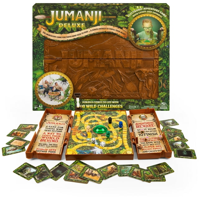 Jumanji Deluxe Game, Immersive Electronic Version of The Classic Adventure Movie Board Game, With Lights and Sounds, Family Game Night Game for Kids & Adults Ages 8 and up